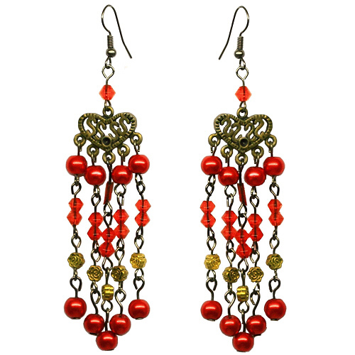 Ohrringe, Ohrhänger, Vintage Look, Ohrschmuck, Modeschmuck, 2512 - zum Schließen ins Bild klicken